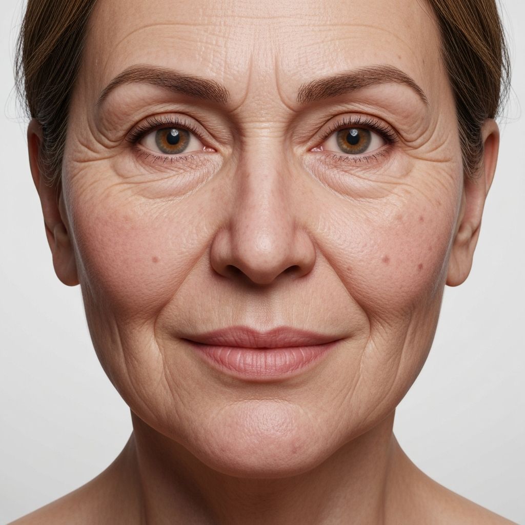 Client skin before Anavaya skin tightening treatment showing loose, aged appearance